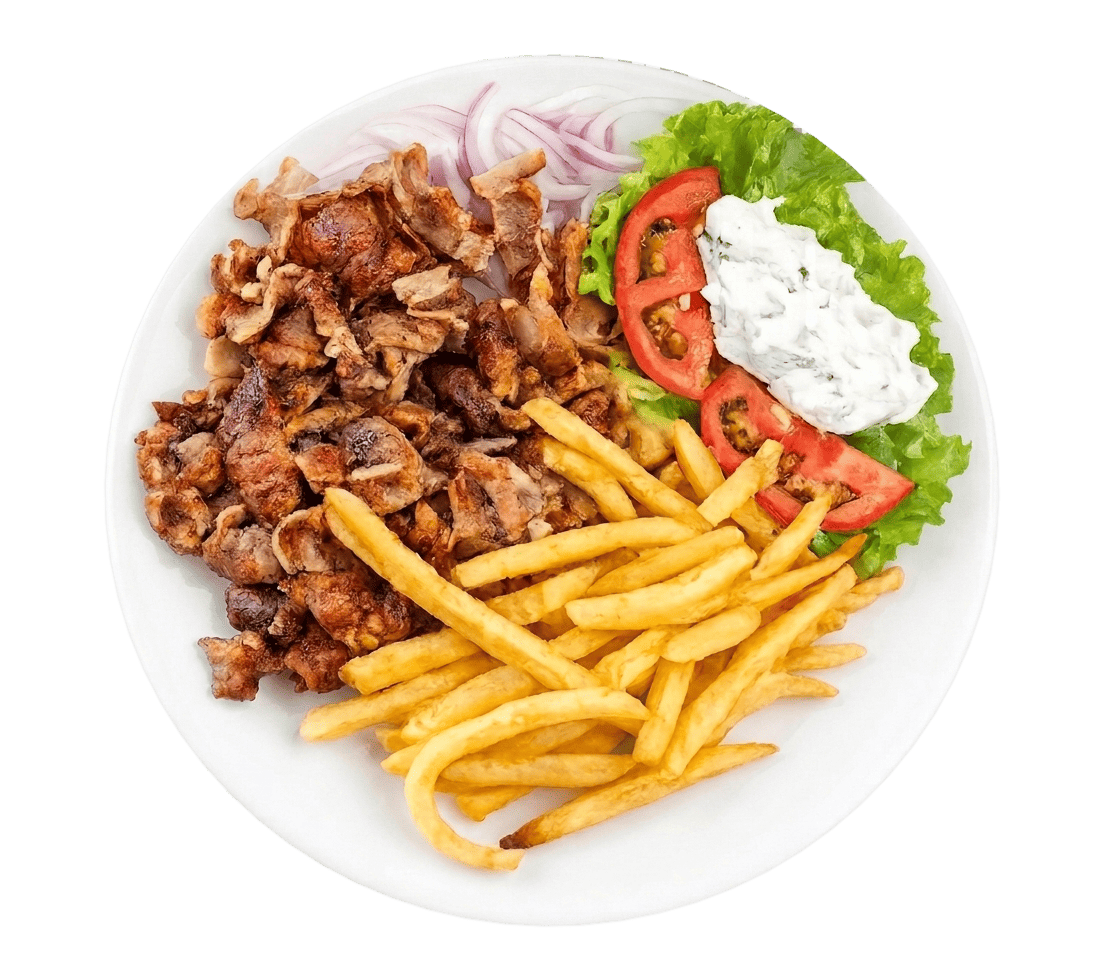 Gyros Teller mit Pommes und Salat von Leckerbiss